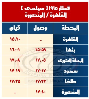 مواعيد قطارات السكة الحديد الجديدة