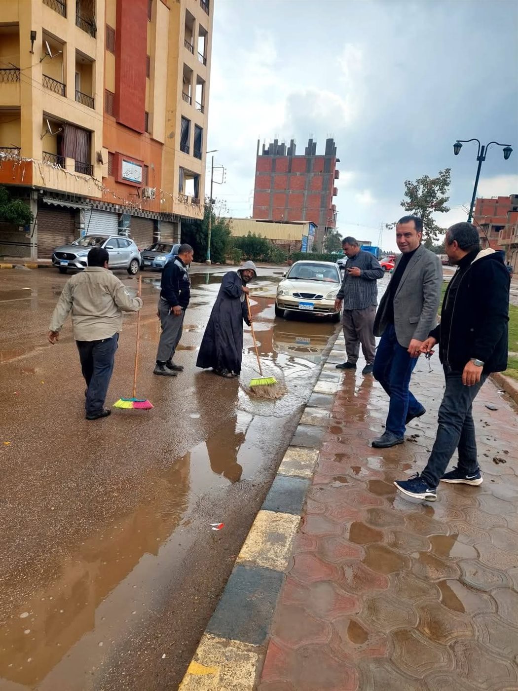 التعامل مع مياه الأمطار في المنوفية 